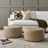 Elof Faux Leather Ottoman - Elegant Round Ottoman | Multi-Functional Footrest | Kinwell Furniture | Modern Living Room Decor